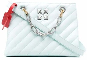 OFF-WHITE Jackhammer 25 Logo Plaque Tote Bag Light Blue OFF-WHITE Jackhammer 25 Logo Plaque Tote Bag Light Blue