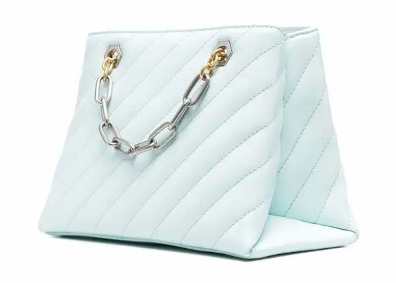 Order Bolso Tote OFF-WHITE Jackhammer 25 Logo Placa Azul Claro