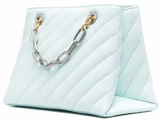 Bolso Tote OFF-WHITE Jackhammer 25 Logo Placa Azul Claro Order Bolso Tote OFF-WHITE Jackhammer 25 Logo Placa Azul Claro