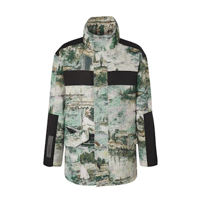Off-White Jacquard Lake Parka Jacket Multicolor