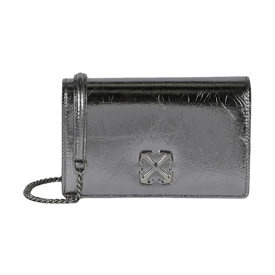 OFF-WHITE Jitney 0.5 Laminated Shoulder Bag Silver