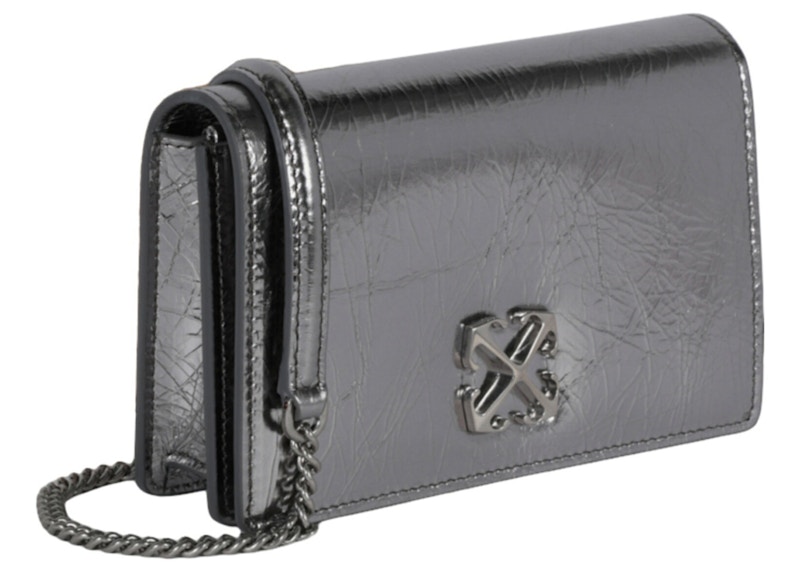 Order OFF-WHITE Jitney 0.5 銀色鍍膜肩背包