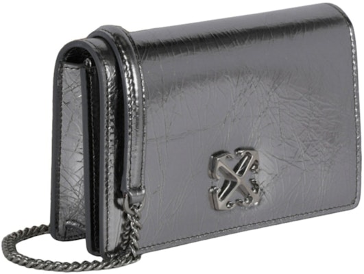 OFF-WHITE Jitney 0.5 Laminated Shoulder Bag Silver Order OFF-WHITE Jitney 0.5 Laminated Shoulder Bag Silver