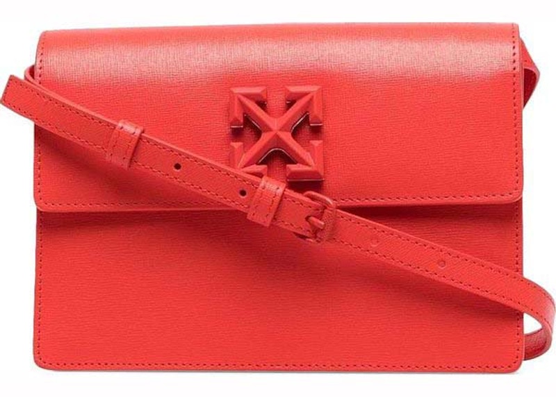 OFF-WHITE Jitney 2.0 Saffiano Shoulder Bag Red