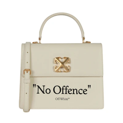 OFF-WHITE Jitney Leather Tote Beige/Black