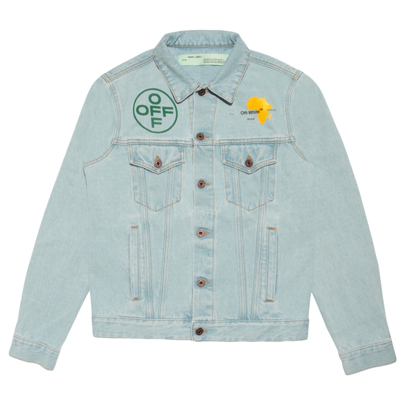 Off-White Johannesburg Africa Denim Jacket Blue/Yellow/Green