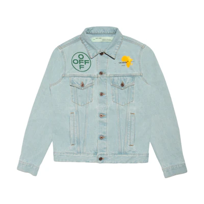 OFF-WHITE Johannesburg Africa Denim Jacket Blue/Yellow/Green