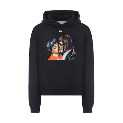 Off-White Kiss' Graphic Print Hoodie Black/Multicolor