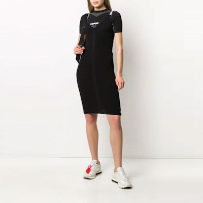 Off-White Knit Industrial Dress Black/White Order Off-White Knit Industrial Dress Black/White