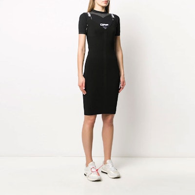 Off-White Knit Industrial Dress Black/White Lookbook Off-White Knit Industrial Dress Black/White