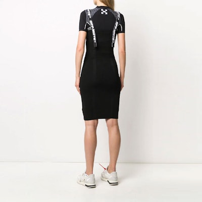 Off-White Knit Industrial Dress Black/White Shop Off-White Knit Industrial Dress Black/White