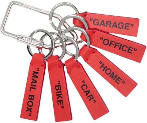 Off-White Label Keyring Red/Black Buy Off-White Label Keyring Red/Black
