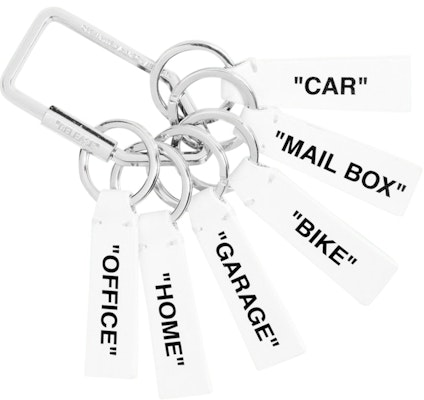 Off-White Label Keyring White Buy Off-White Label Keyring White