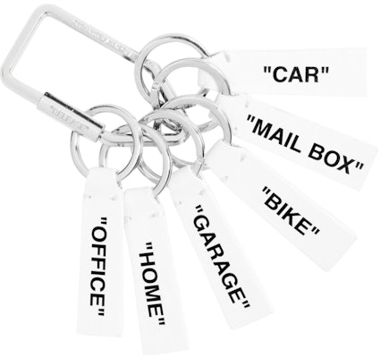 Off-White Label Keyring White/Black Buy Off-White Label Keyring White/Black