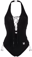 Off-White Lace-Up One Piece Swimsuit Black/White Off-White Lace-Up One Piece Swimsuit Black/White