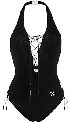 Off-White Lace-Up One Piece Swimsuit Black/White Buy Off-White Lace-Up One Piece Swimsuit Black/White