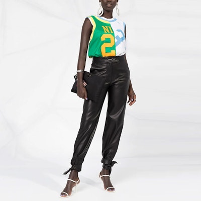 Off-White Leather Balloon Leg Pants 'Black' Order Off-White Leather Balloon Leg Pants 'Black'