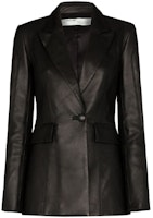 Off-White Leather Fitted Blazer Jacket Black Off-White Leather Fitted Blazer Jacket Black