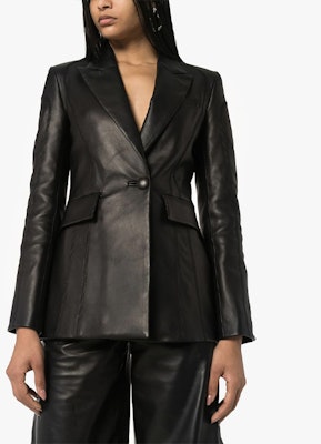 Off-White Leather Fitted Blazer Jacket Black Lookbook Off-White Leather Fitted Blazer Jacket Black