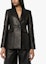 Lookbook Off-White Leather Fitted Blazer Jacket Black