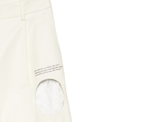 Off-White Leather Meteor Holes Formal Pants White Lookbook Off-White Leather Meteor Holes Formal Pants White