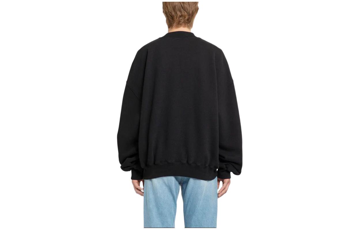 OFF-WHITE Letter Print Crewneck Pullover Sweater  Regular Fit Black OMBA070F23FLE0021001 圖 3