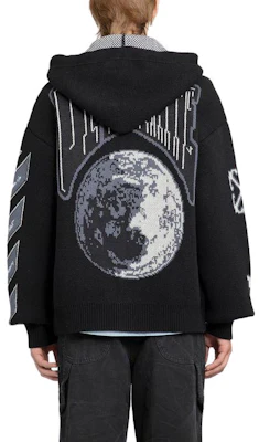 Chaqueta con Capucha Negra OFF-WHITE de Estilo Suelto con Letras Impresas. OMHU013F23KNI0021010 Lookbook Chaqueta con Capucha Negra OFF-WHITE de Estilo Suelto con Letras Impresas. OMHU013F23KNI0021010