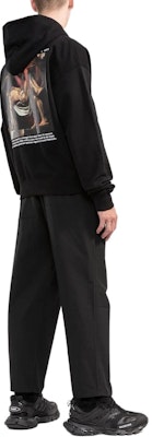 OFF-WHITE 字母印花連帽上衣 黑色 常規版型 長袖 OMBB037C99FLE0101001 Shop OFF-WHITE 字母印花連帽上衣 黑色 常規版型 長袖 OMBB037C99FLE0101001