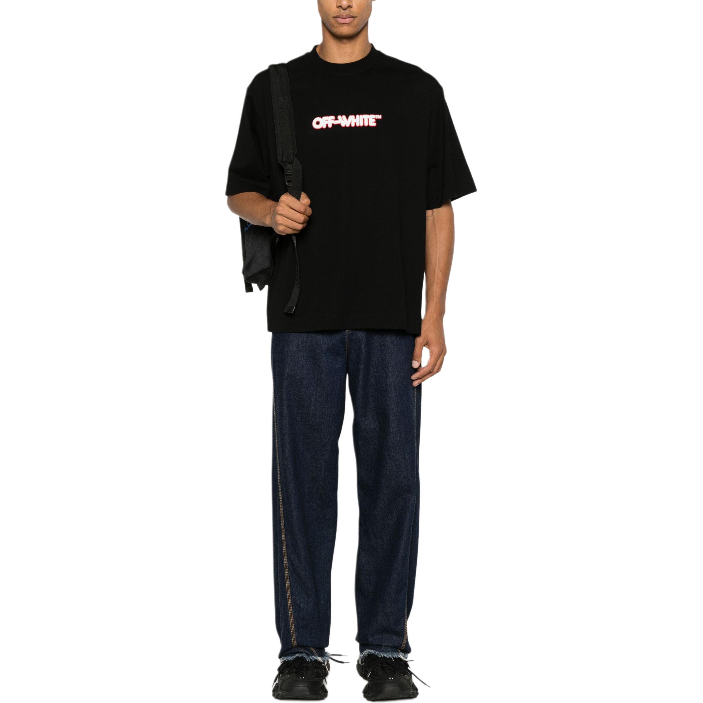 OFF-WHITE Lightweight Logo Print Crewneck T-Shirt Black OMAA120F24JER00E1001 圖 3