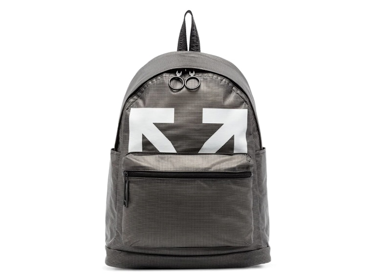 OFF-WHITE Logo-Print Backpack PVC Silver