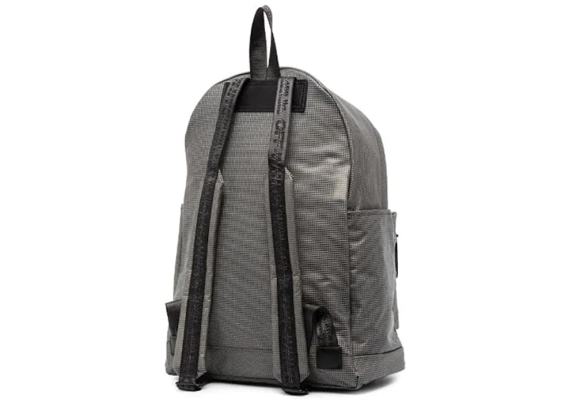 Order 오프화이트 로고 프린트 PVC 실버 백팩 
