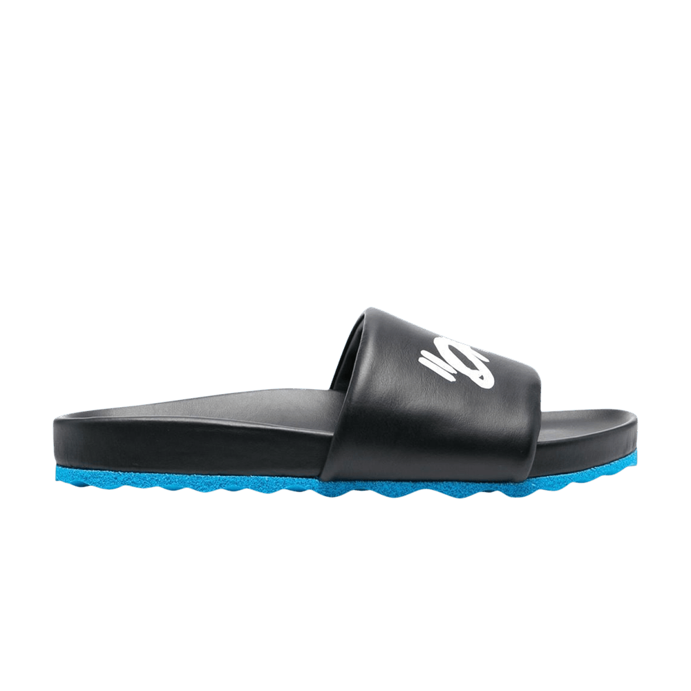Off-White Logo-Print Sliders 'Quotes - Black Blue'