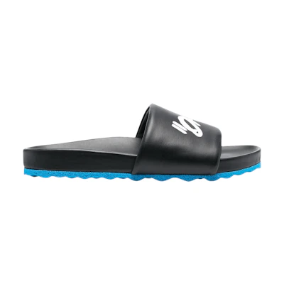 Off-White Logo-Print Sliders 'Quotes - Black Blue'