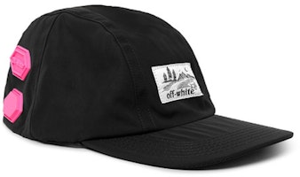 Off-White Logo Appliqued Shell Baseball Hat Black/Pink Off-White Logo Appliqued Shell Baseball Hat Black/Pink