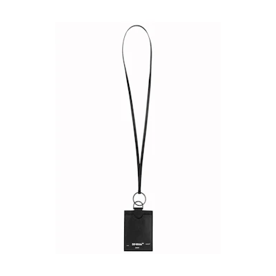 OFF-WHITE Logo Badge Holder Black White