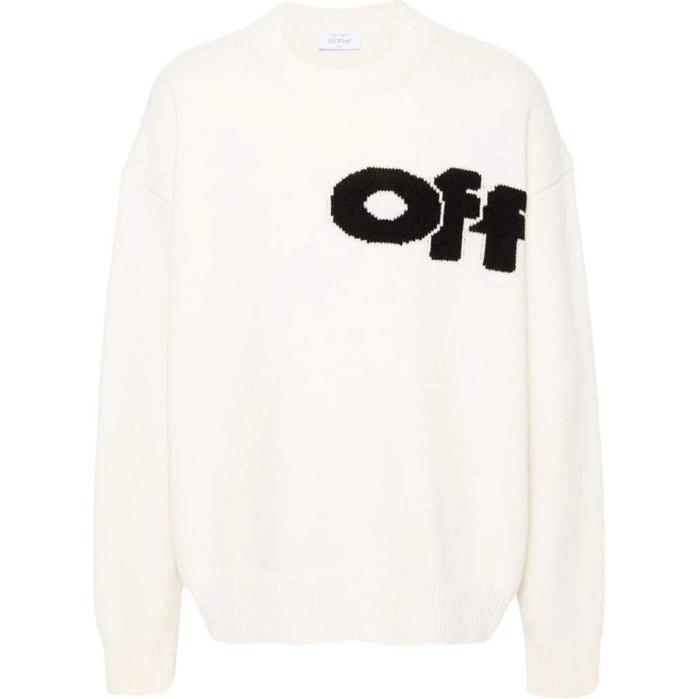 OFF-WHITE Logo Crewneck Pullover Sweater Beige OMHE198F24KNI0010A10