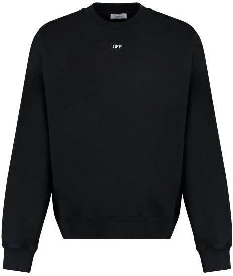 off-white-logo-crewneck-pullover-sweatshirt-black-loose-fit-long-sleeve-omba-054-f23-fle-0011001