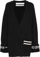 Off-White Logo Cuff Knit Cargigan Sweater Black/White Off-White Logo Cuff Knit Cargigan Sweater Black/White