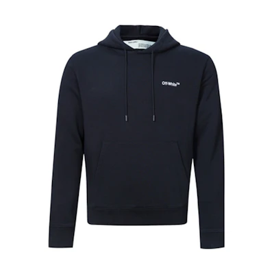 OFF-WHITE Logo Embroidered Black Hoodie OMBB034E181920011000