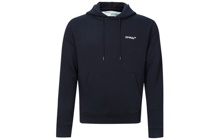 OFF-WHITE Logo Embroidered Black Hoodie OMBB034E181920011000 圖 2