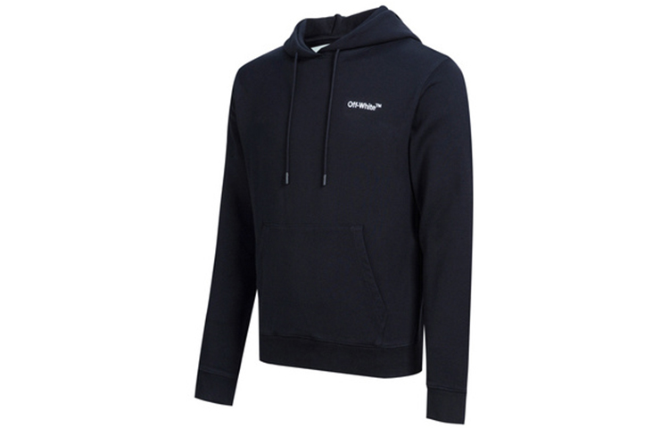 OFF-WHITE Logo Embroidered Black Hoodie OMBB034E181920011000 圖 5
