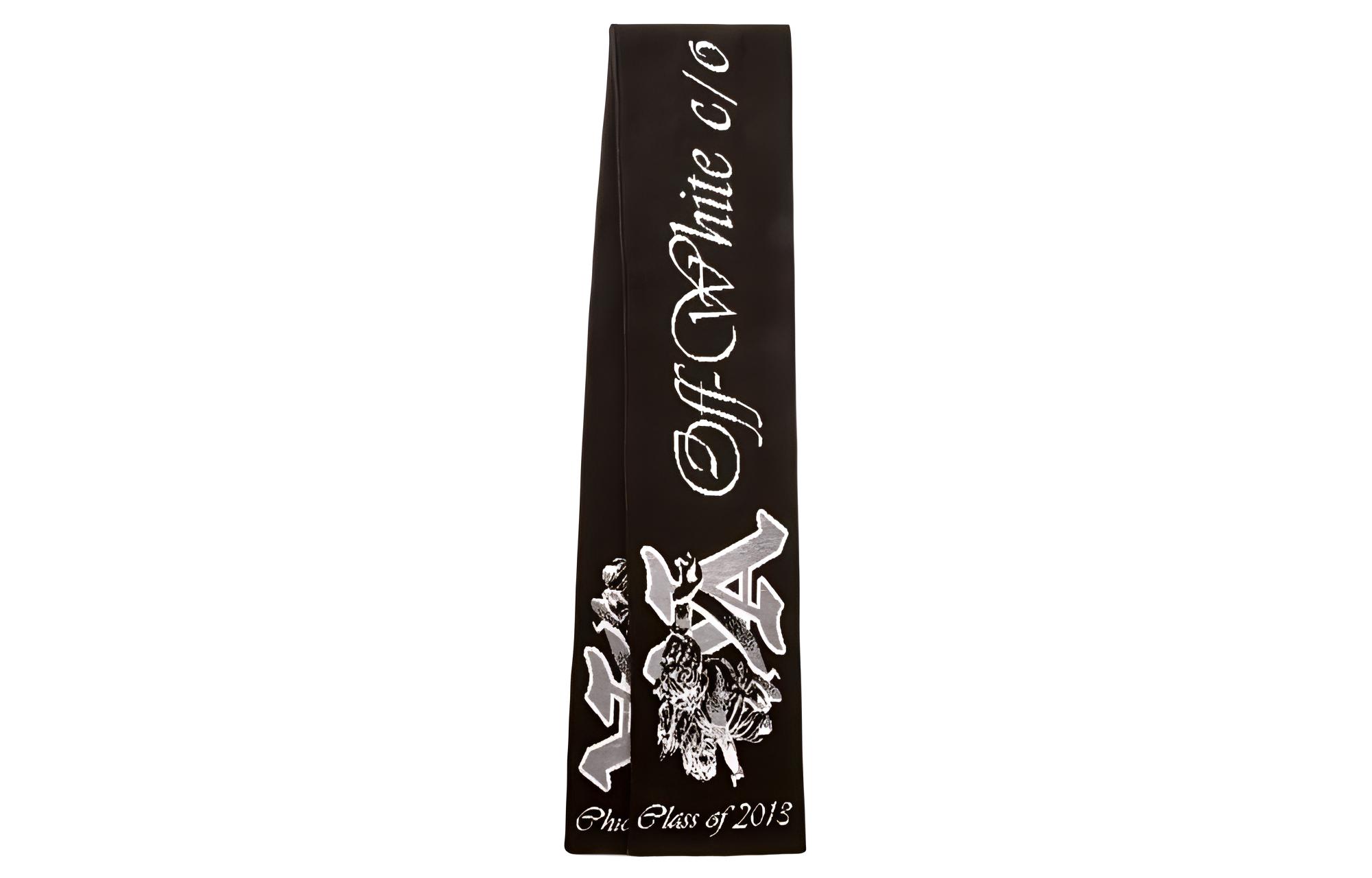 OFF-WHITE Logo Embroidered Knit Scarf Black  Fashion Accessories OMMA058F23KNI0011007