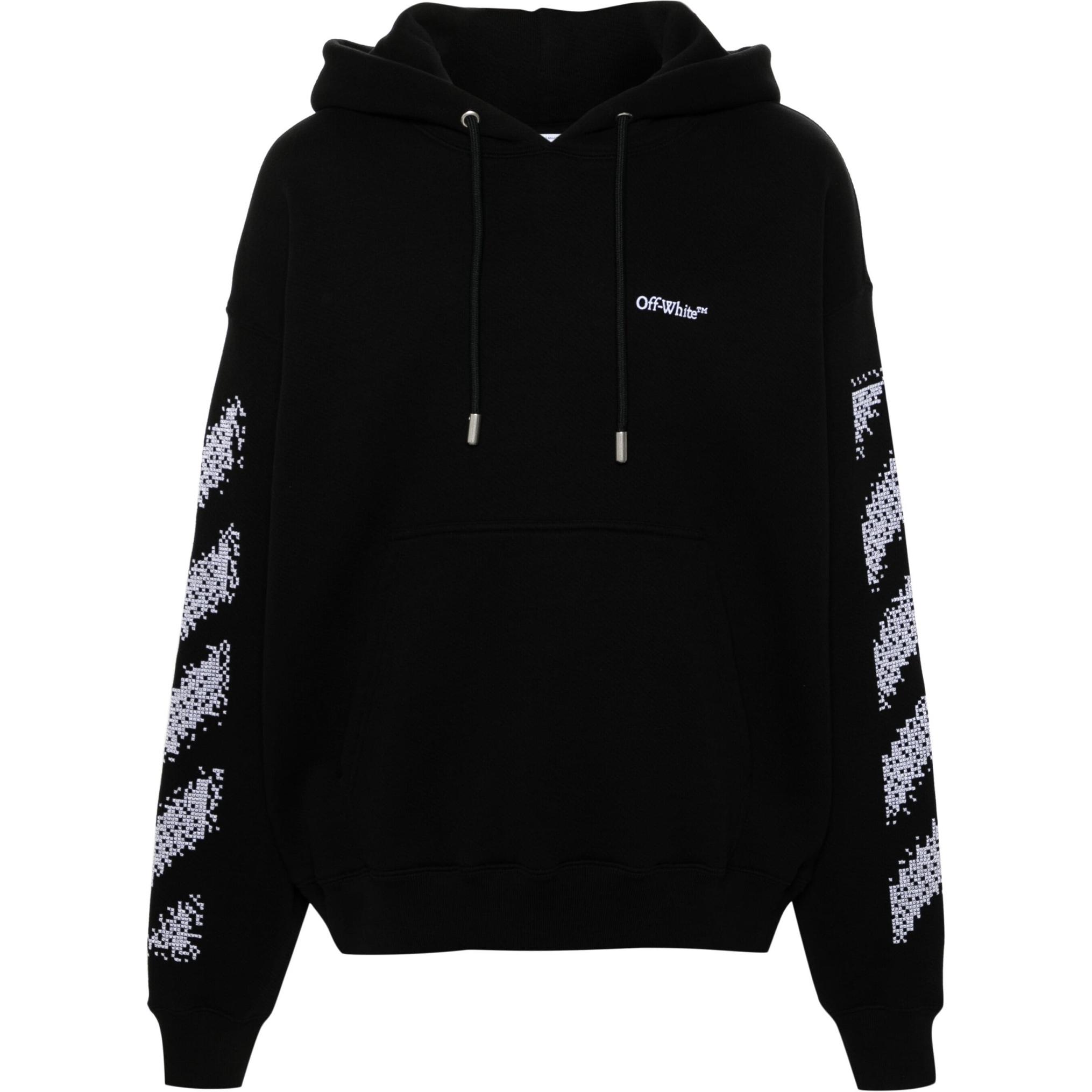 Off-White Logo Embroidered Oversized Black Long-Sleeve Sweatshirt () OMBB085F24FLE00B1001