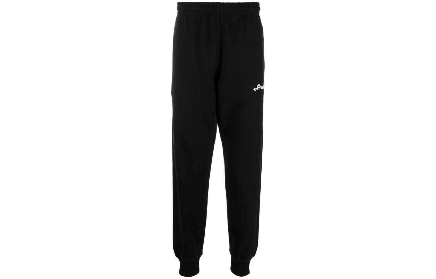 OFF-WHITE Logo Embroidered Sweatpants Regular Fit  Black OMCH033F22FLE0011001
