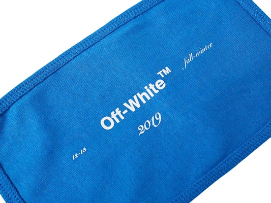 Off-White Logo Face Mask Cobalt Blue/White Order Off-White Logo Face Mask Cobalt Blue/White
