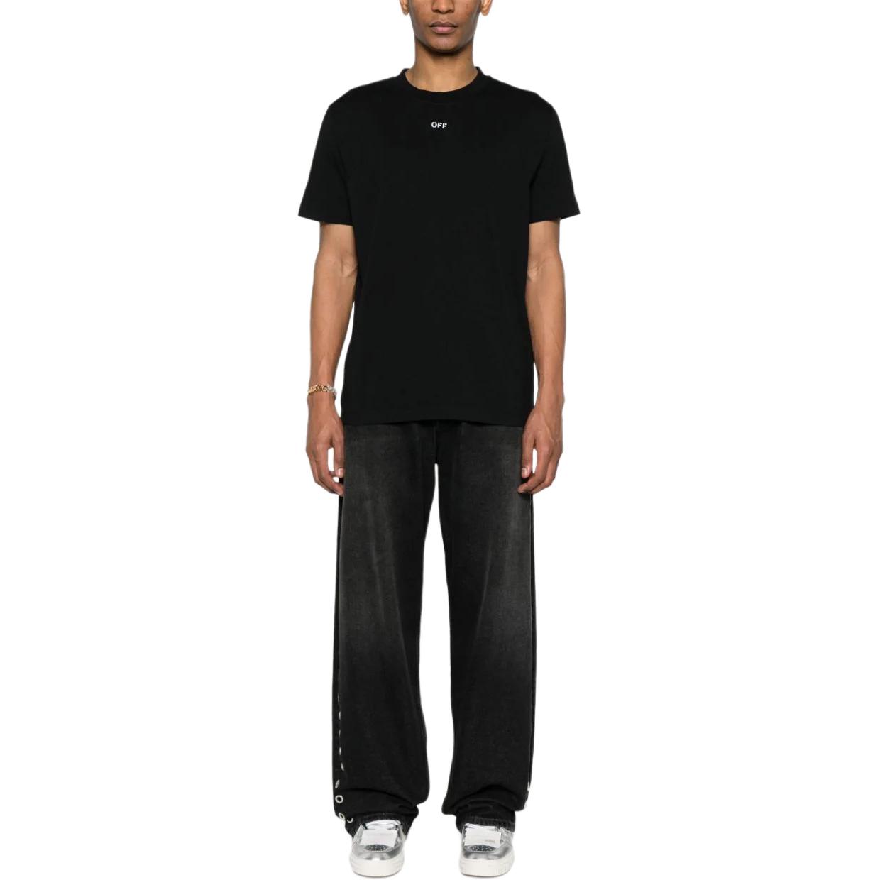 OFF-WHITE Logo Graphic Crewneck Loose Fit T-Shirt  Regular Black OMAA027C99JER0171001 圖 3