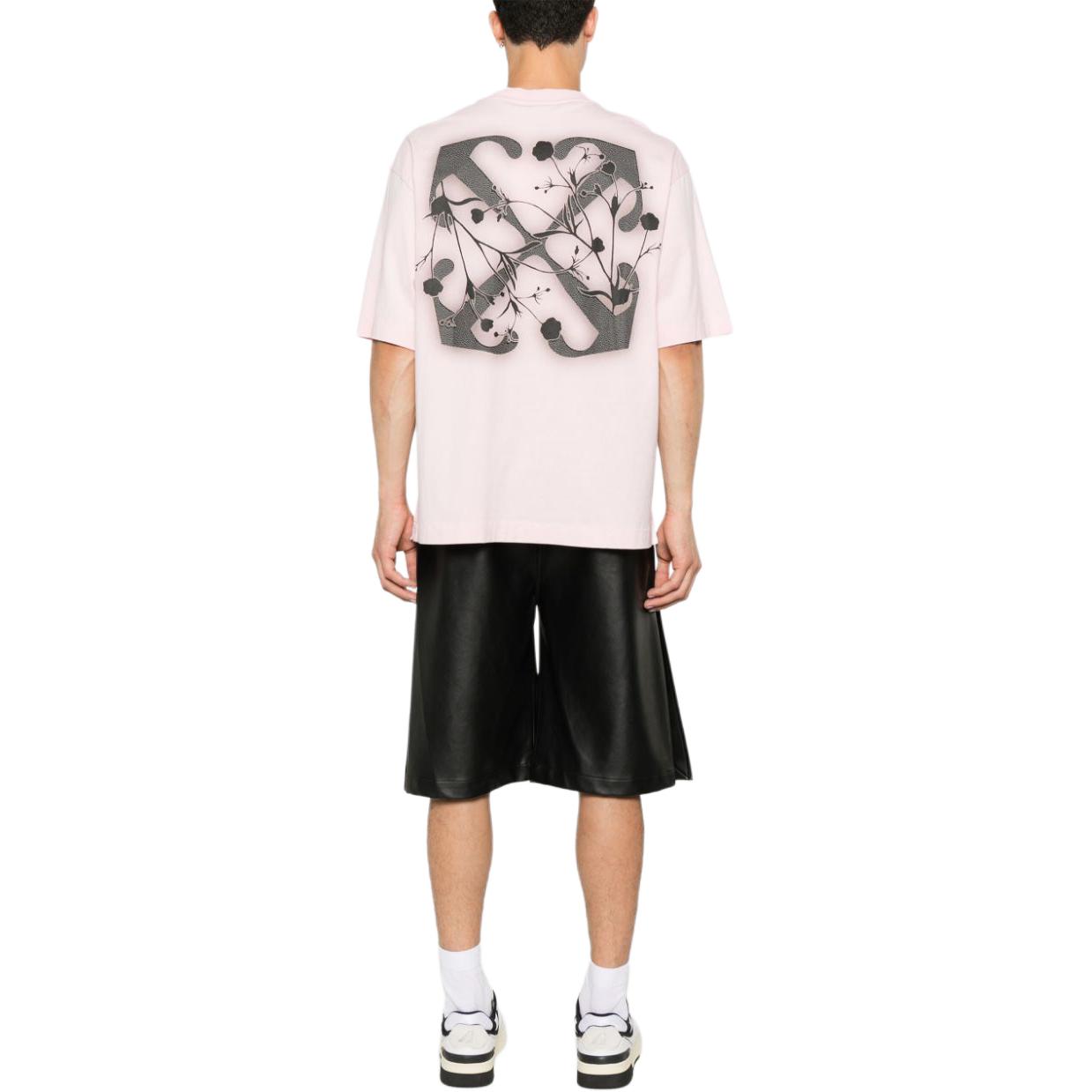 OFF-WHITE Logo Graphic Pink Short Sleeve Crewneck T-Shirt for Men OMAA120F24JER0053010 圖 4