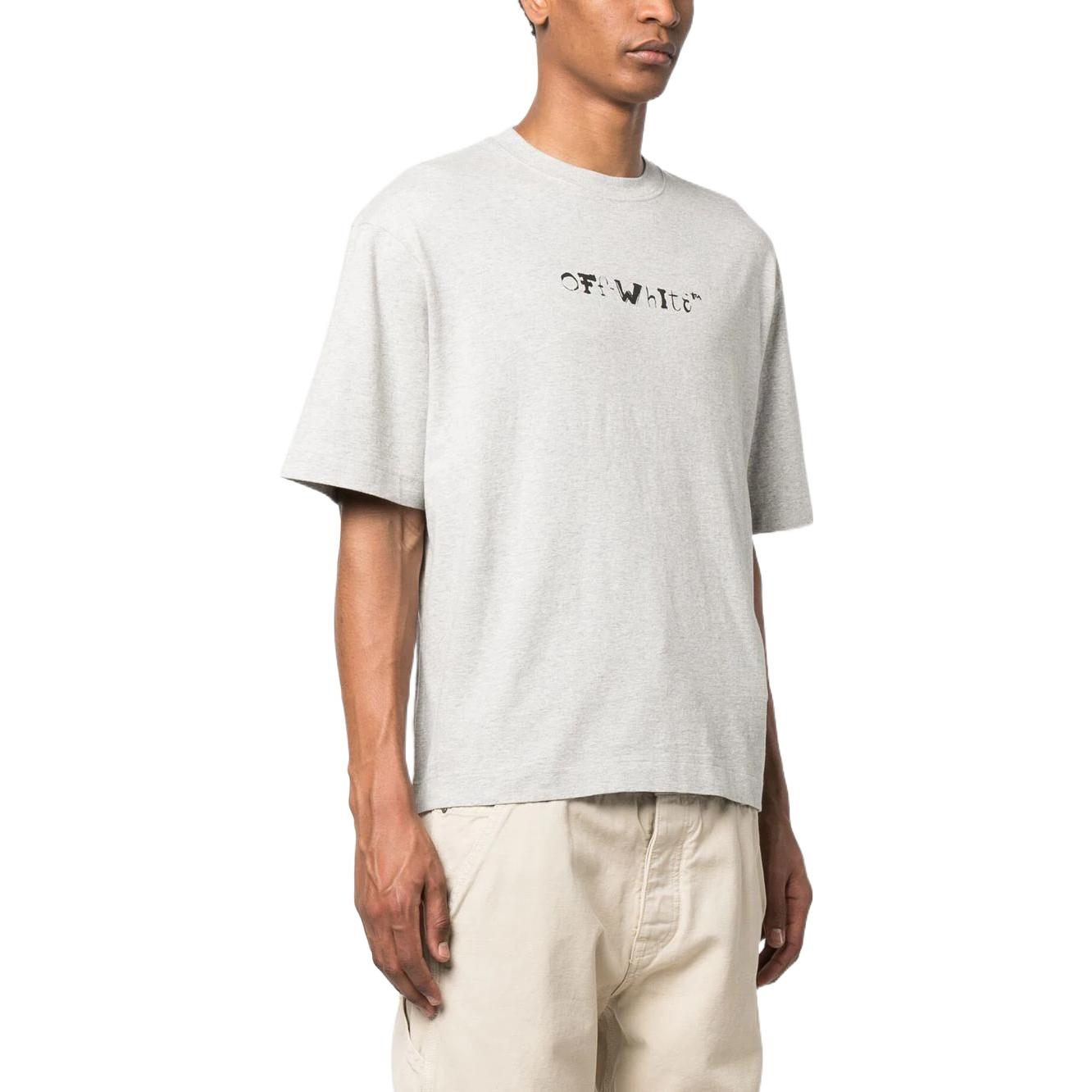 OFF-WHITE Logo Graphic Print Gray Short Sleeve T-Shirt  Loose Fit. OMAA120S23JER0050810 圖 5
