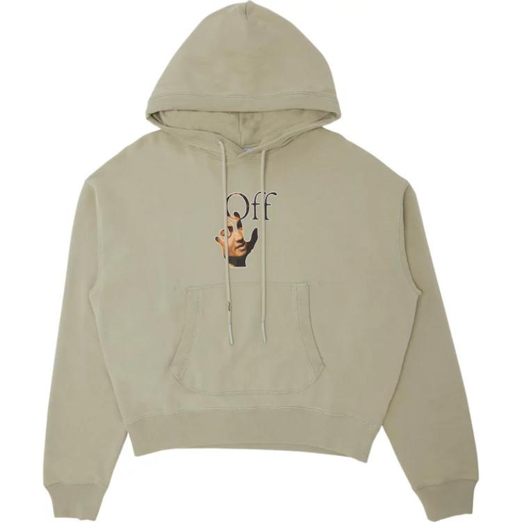 OFF-WHITE Logo Hoodie Pullover  Grey White OMBB073F21FLE0021784