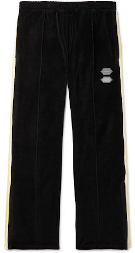 off-white-logo-intarsia-cotton-blend-velour-sweatpants-black-yellow